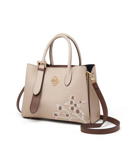 Tang Red 28 Plum Blossom Embroidered Tote