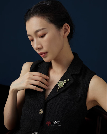 Verdant Magnolia Brooch