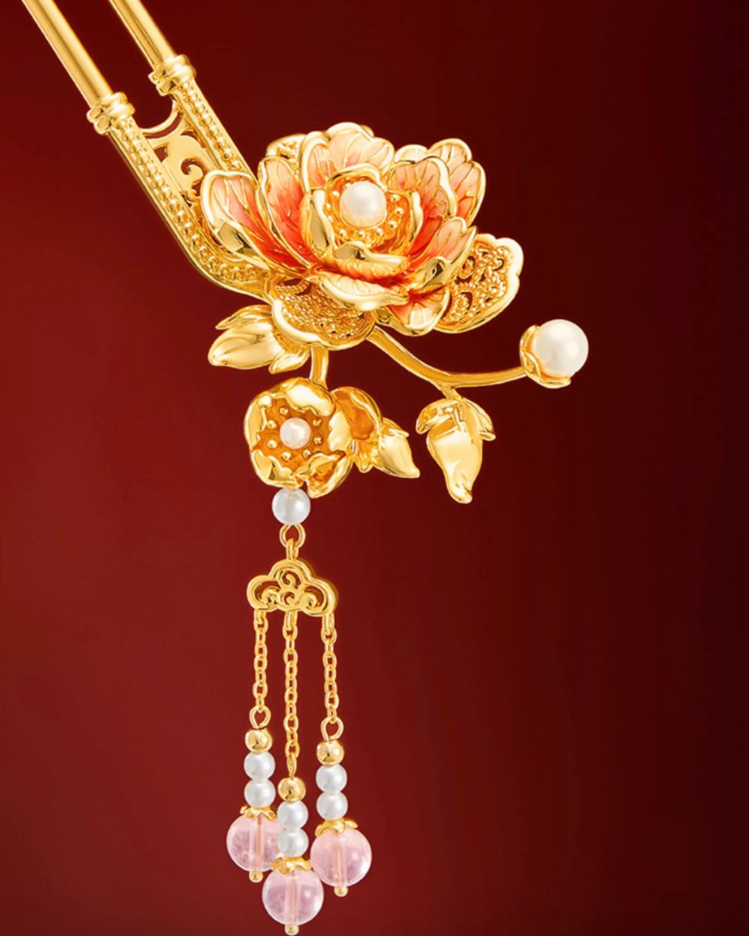 Crown of Peonies Hairpin