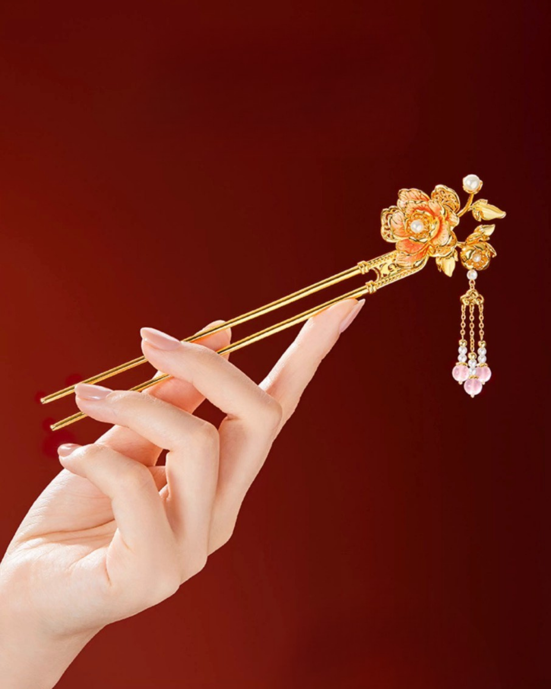 Crown of Peonies Hairpin