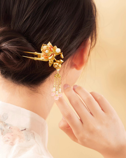 Crown of Peonies Hairpin