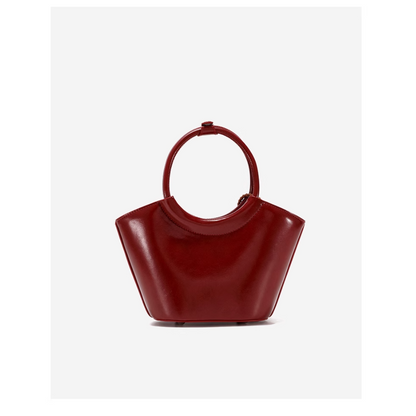 Tang Red 25 Glazed Scarlet Bucket Bag