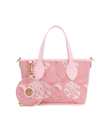 Tang Red 27 Pink Song Brocade Bucket Bag