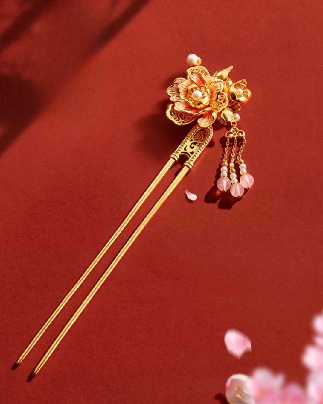 Crown of Peonies Hairpin