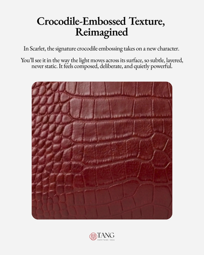 Tang Red 27 Scarlet Crocodile-Embossed Tote
