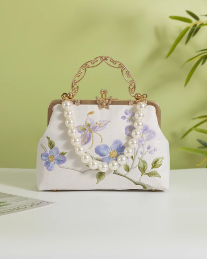 Tang Bloom Lily Bamboo-Handle Bag
