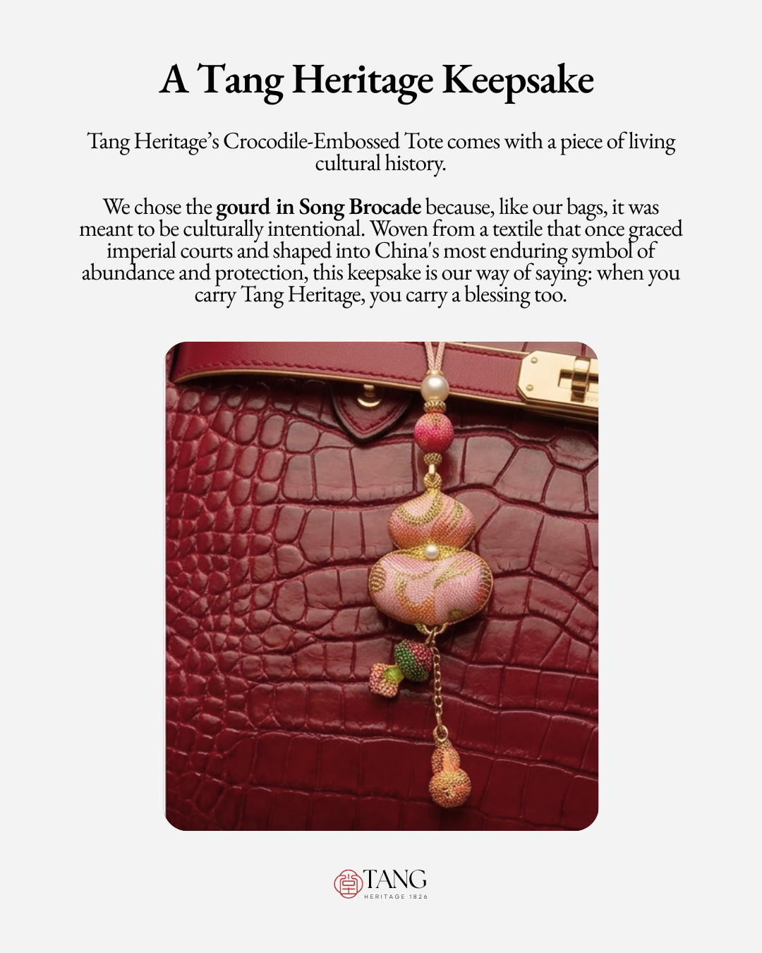 Tang Red 27 Scarlet Crocodile-Embossed Tote