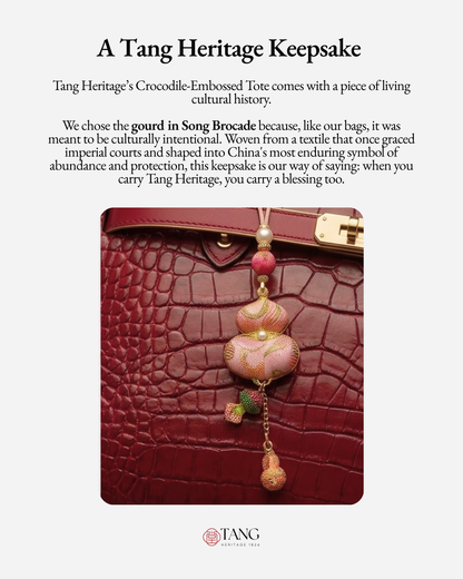Tang Red 27 Scarlet Crocodile-Embossed Tote