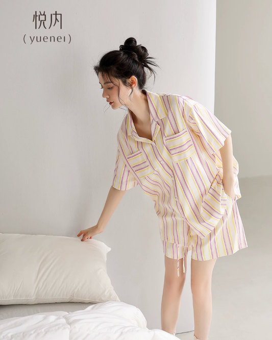 Cǎi Pajamas Set (Short Sleeve & Shorts)