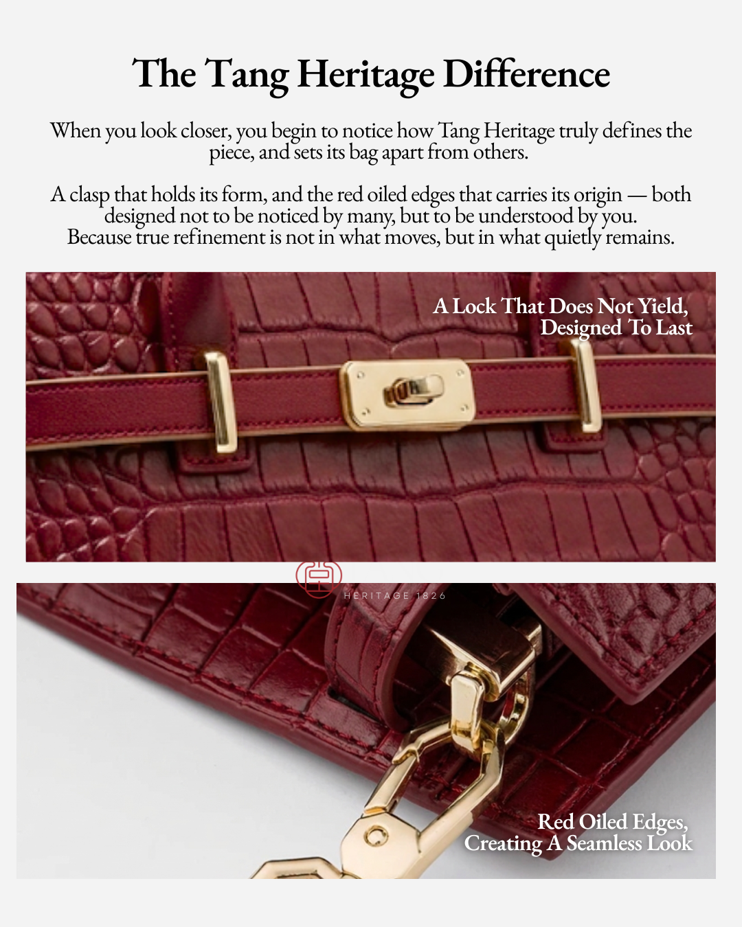 Tang Red 27 Scarlet Crocodile-Embossed Tote