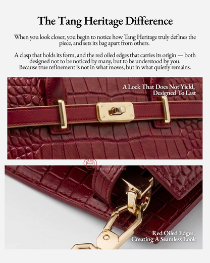 Tang Red 27 Scarlet Crocodile-Embossed Tote