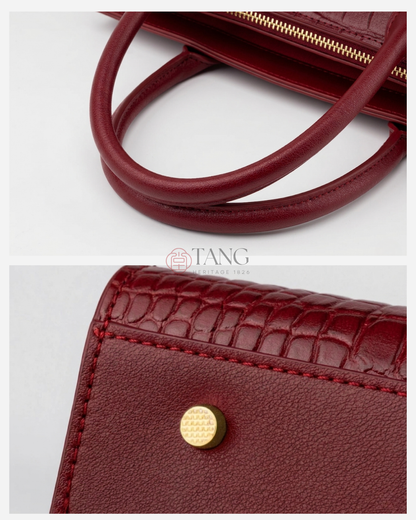 Tang Red 27 Scarlet Crocodile-Embossed Tote