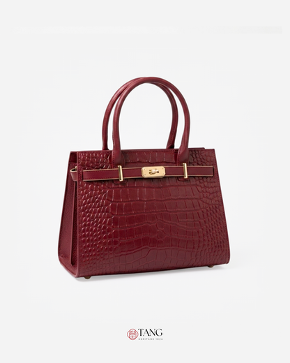 Tang Red 27 Scarlet Crocodile-Embossed Tote