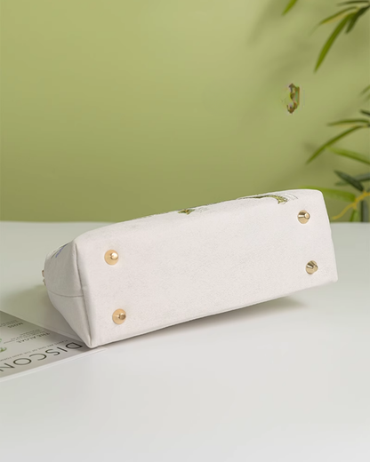 Tang Bloom Lily Bamboo-Handle Bag