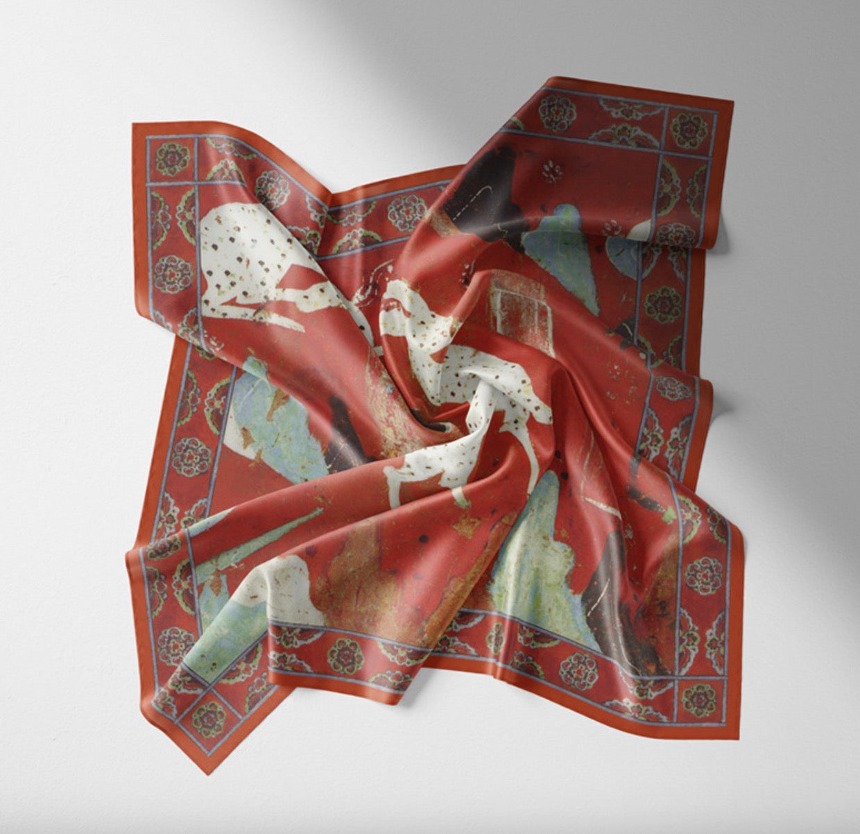 "The Nine-Colored Deer" Heritage Artwork Silk Scarf