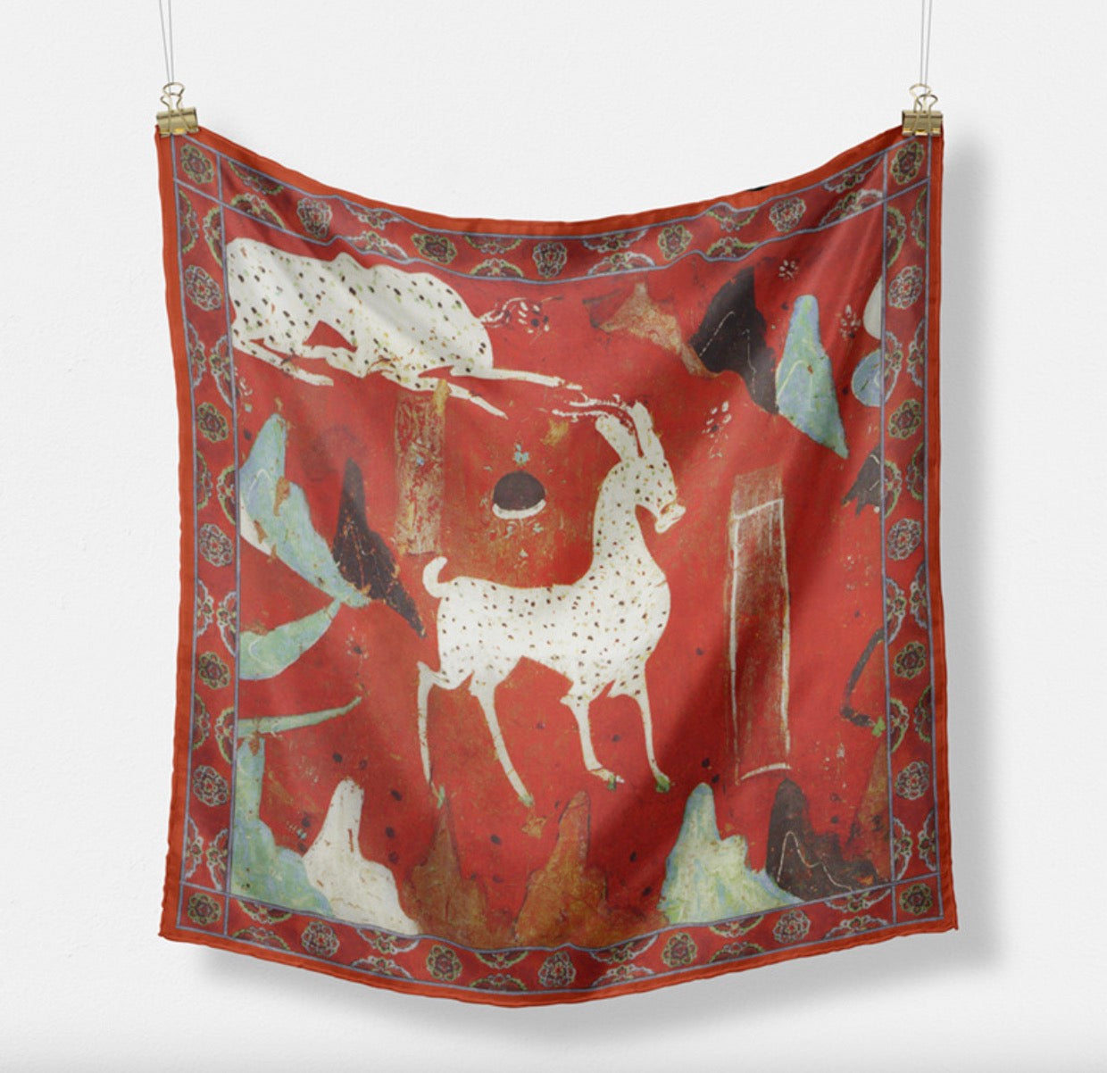 "The Nine-Colored Deer" Heritage Artwork Silk Scarf