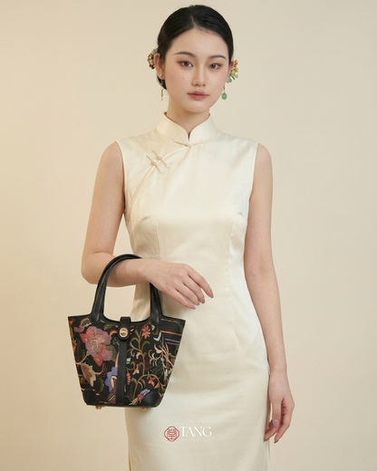 Tang Red 17 Embroidered Spring Florals Brocade Bag