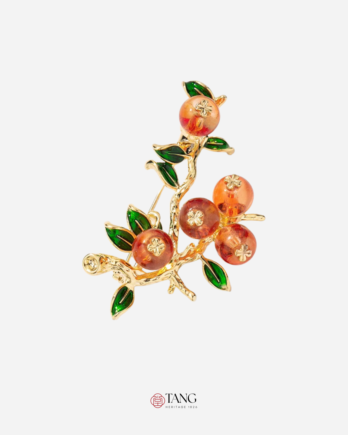 Auspicious Persimmon Brooch
