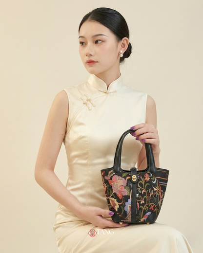 Tang Red 17 Embroidered Spring Florals Brocade Bag