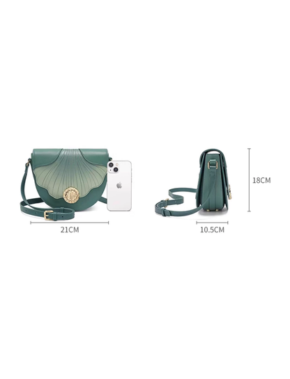 Tang Imperial 25 Embroidered Ginkgo Waltz Saddle Bag