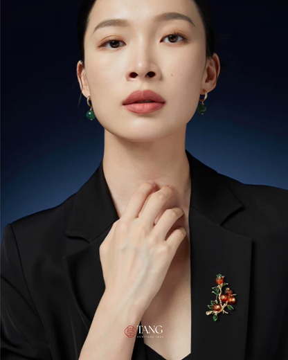 Auspicious Persimmon Brooch