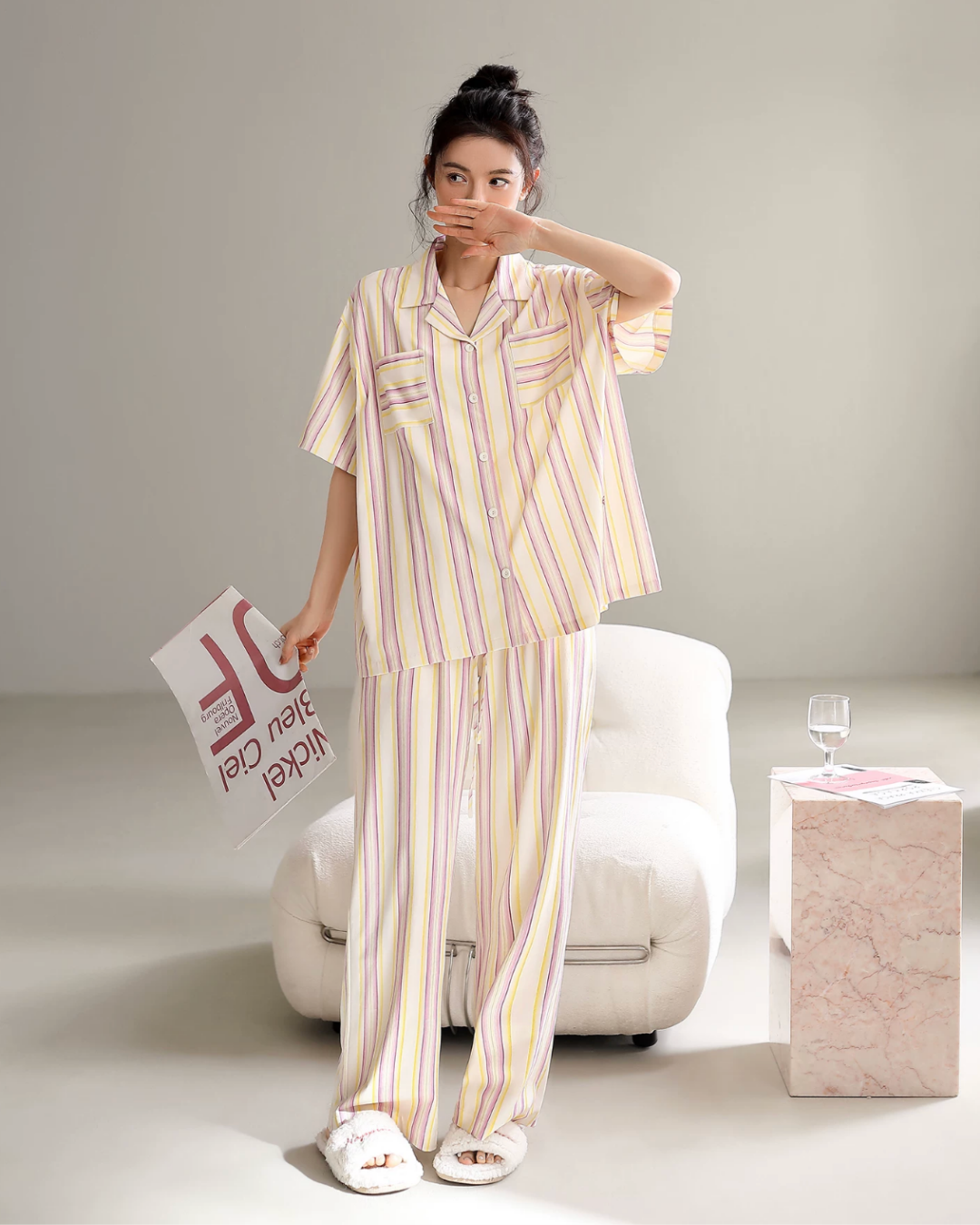 Cǎi Pajamas Set (Short Sleeve & Pants)