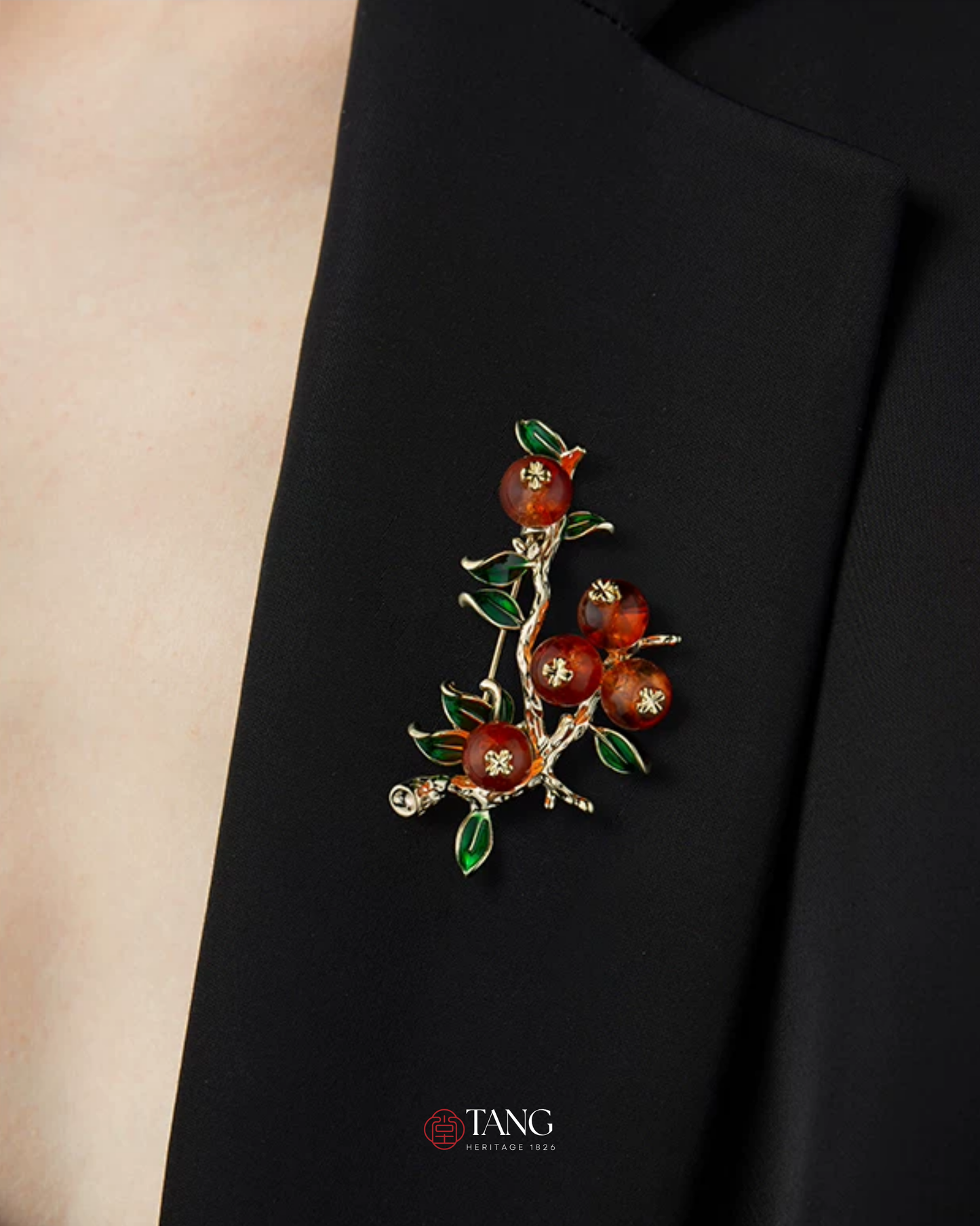 Auspicious Persimmon Brooch