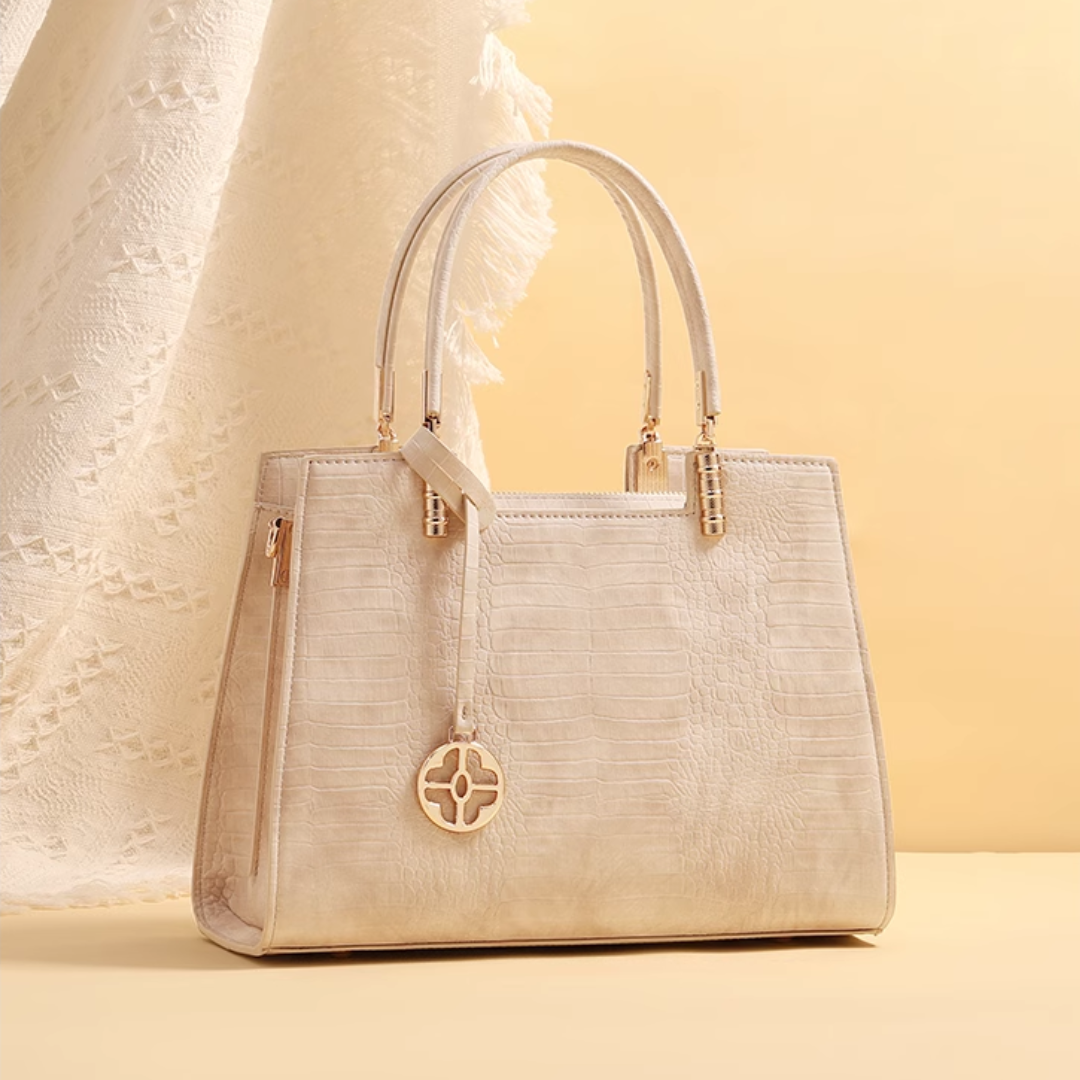 Tang Red 29 Almond Crocodile-Embossed Tote II