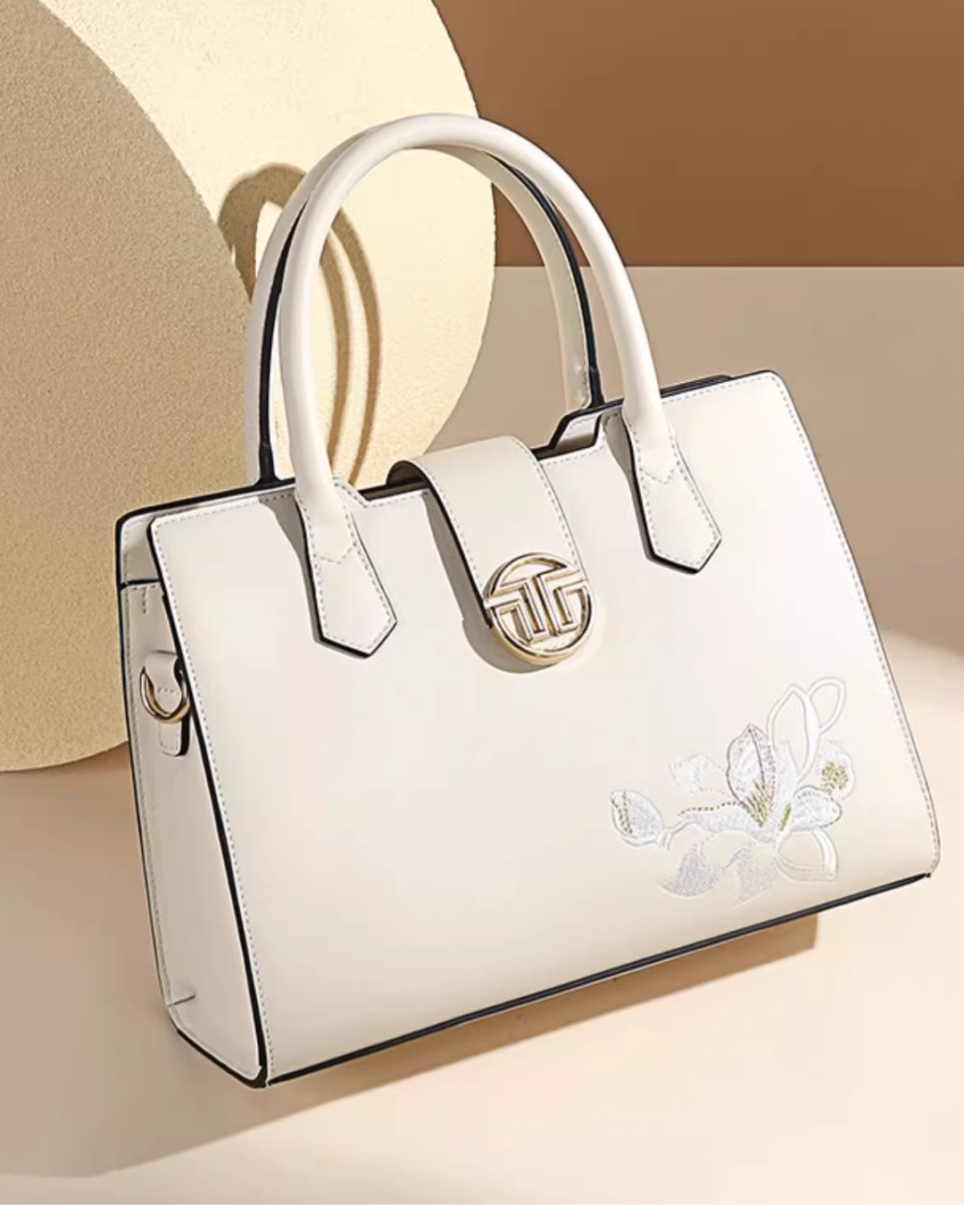 Tang Red 28 Magnolia Embroidered Tote