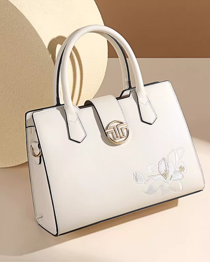 Tang Red 28 Magnolia Embroidered Tote