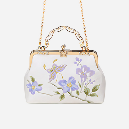 Tang Bloom Lily Bamboo-Handle Bag