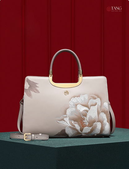 Tang Imperial 28 Embroidered Peony Bloom Tote