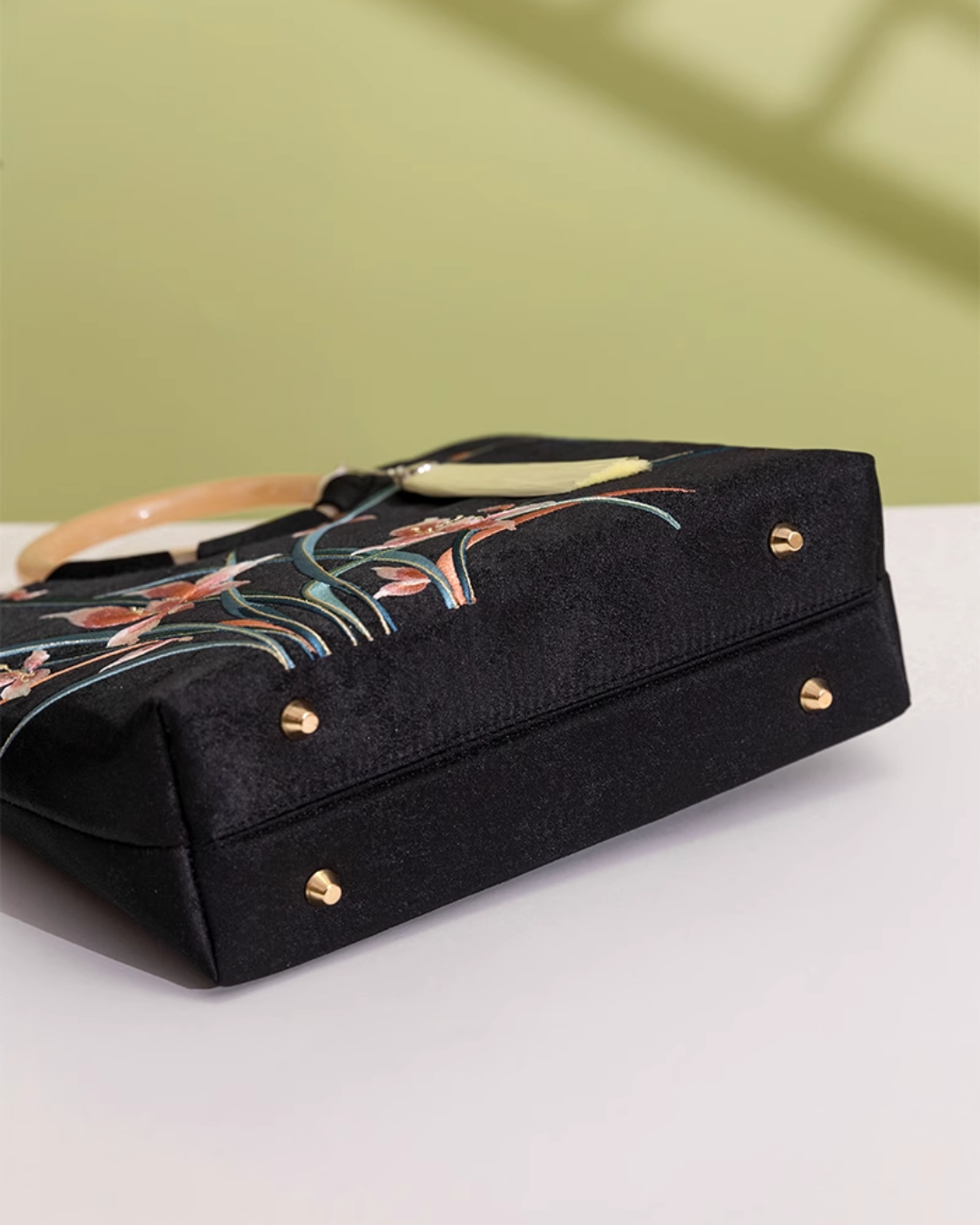 Tang Bloom Orchid Top-Handle Bag