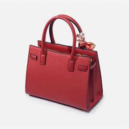 Tang Red 29 Embossed Floral Tote II