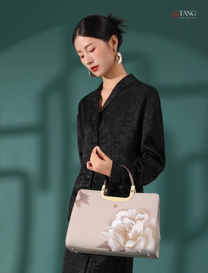Tang Imperial 28 Embroidered Peony Bloom Tote