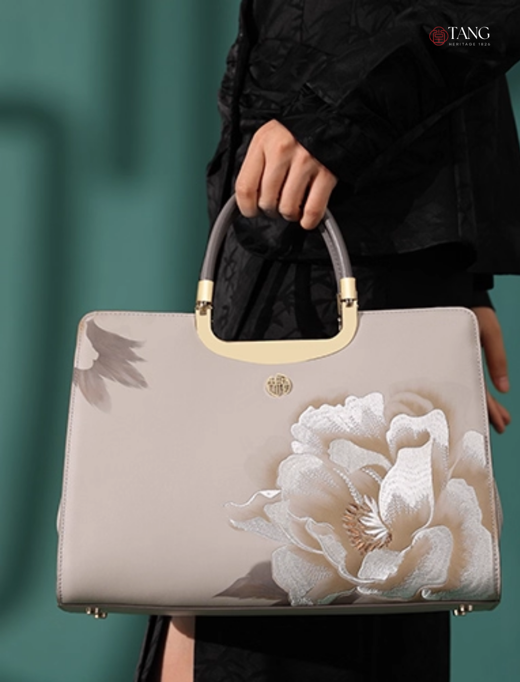 Tang Imperial 28 Embroidered Peony Bloom Tote