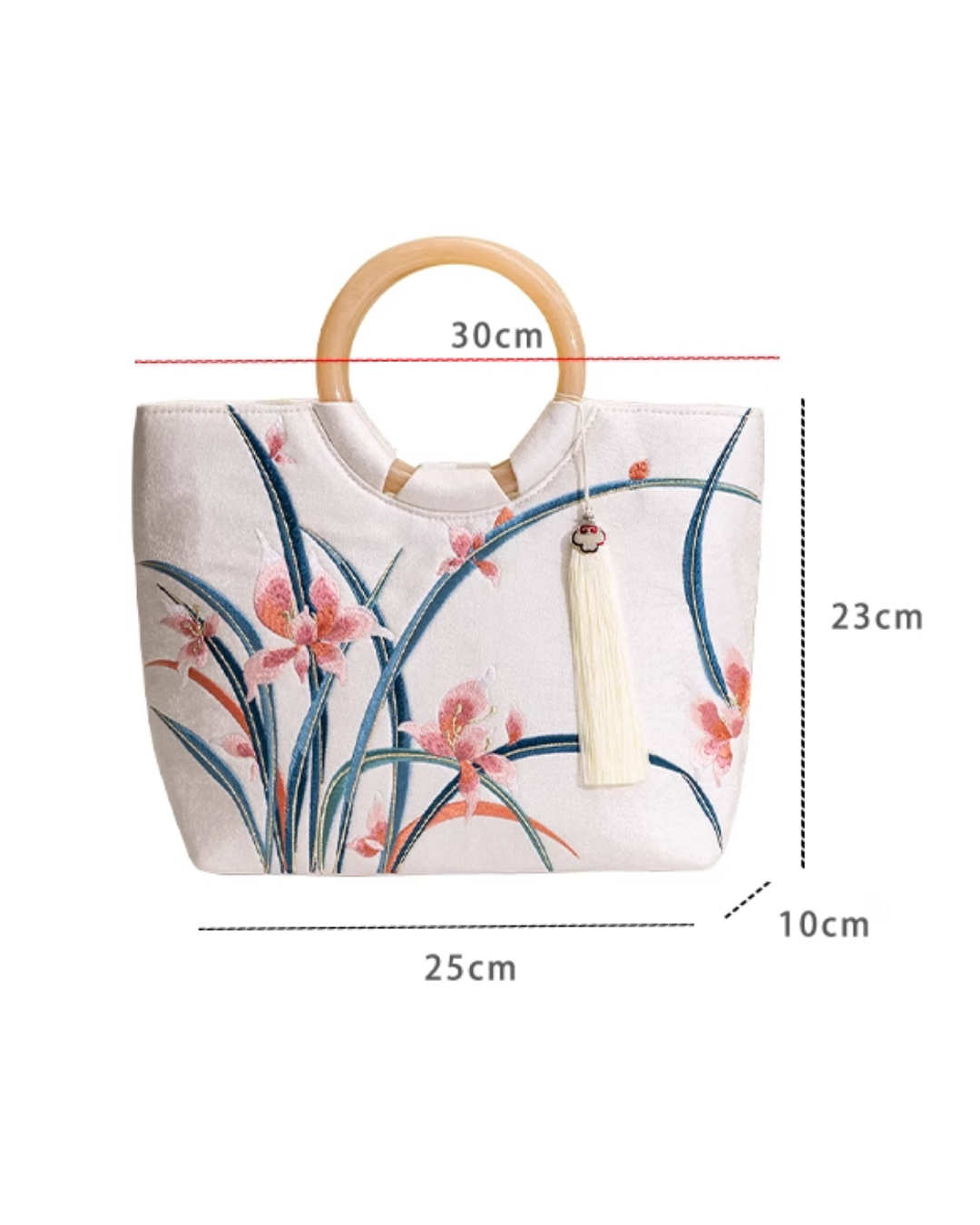 Tang Bloom Orchid Top-Handle Bag