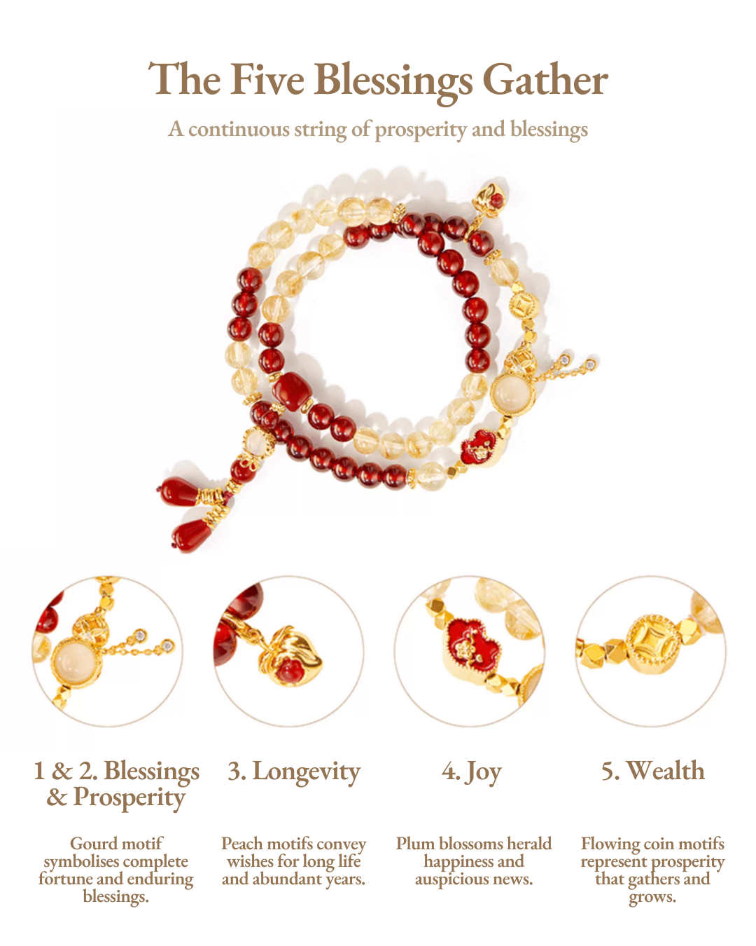 Five Blessings Dual-Loop Bracelet