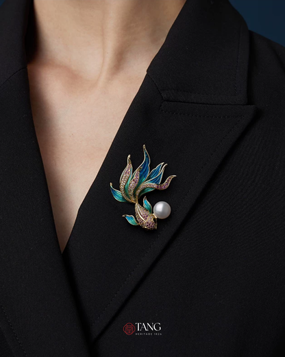 Rising Koi Brooch