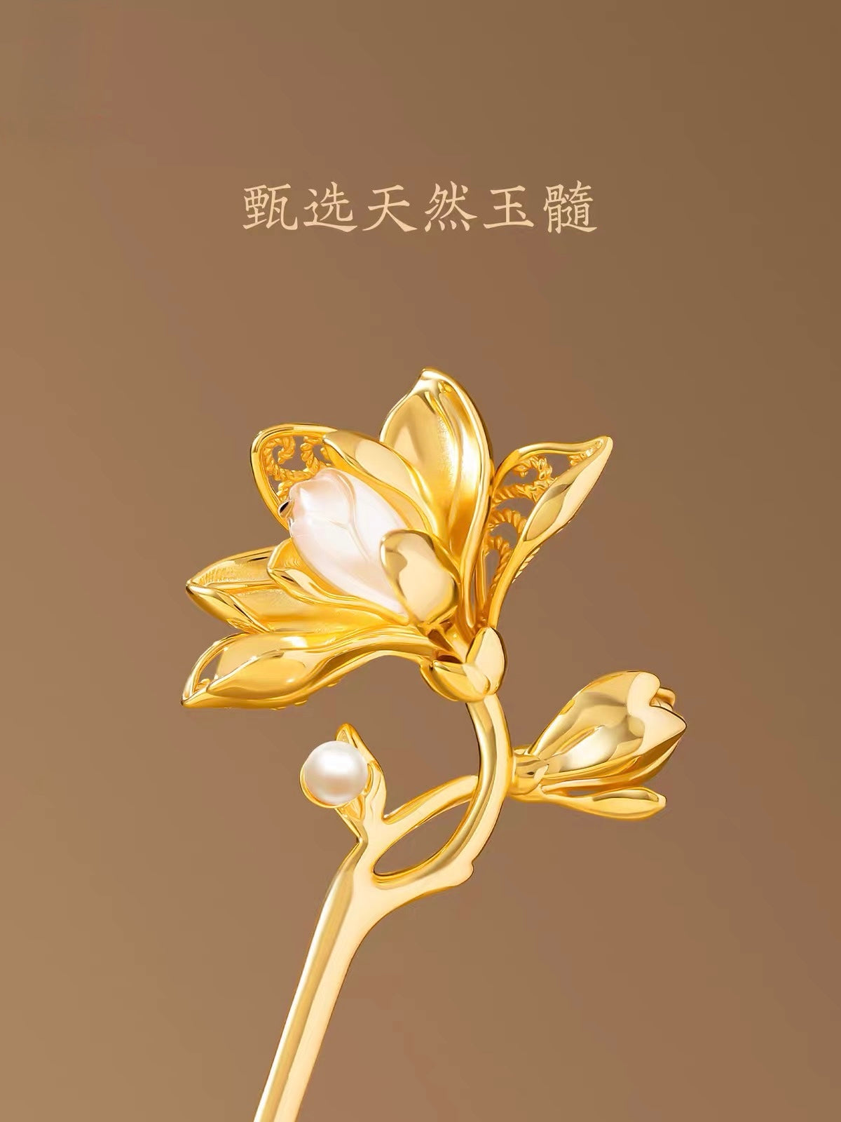 Magnolia Flower Goddess Hairpin