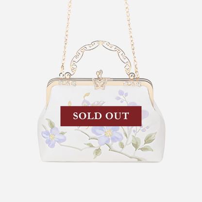Tang Bloom Lily Bamboo-Handle Bag