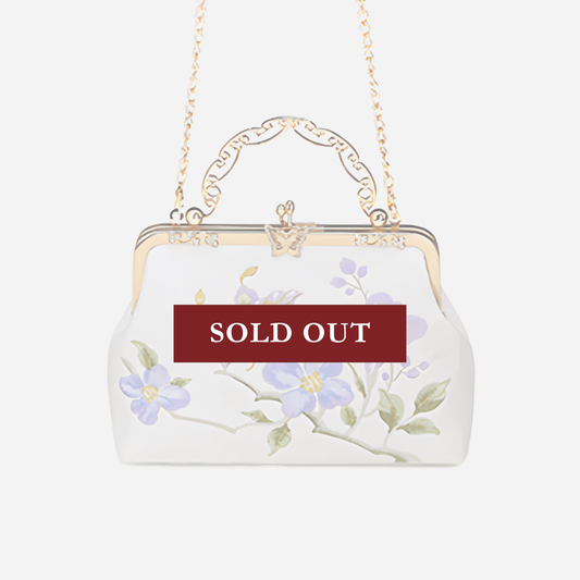 Tang Bloom Lily Bamboo-Handle Bag