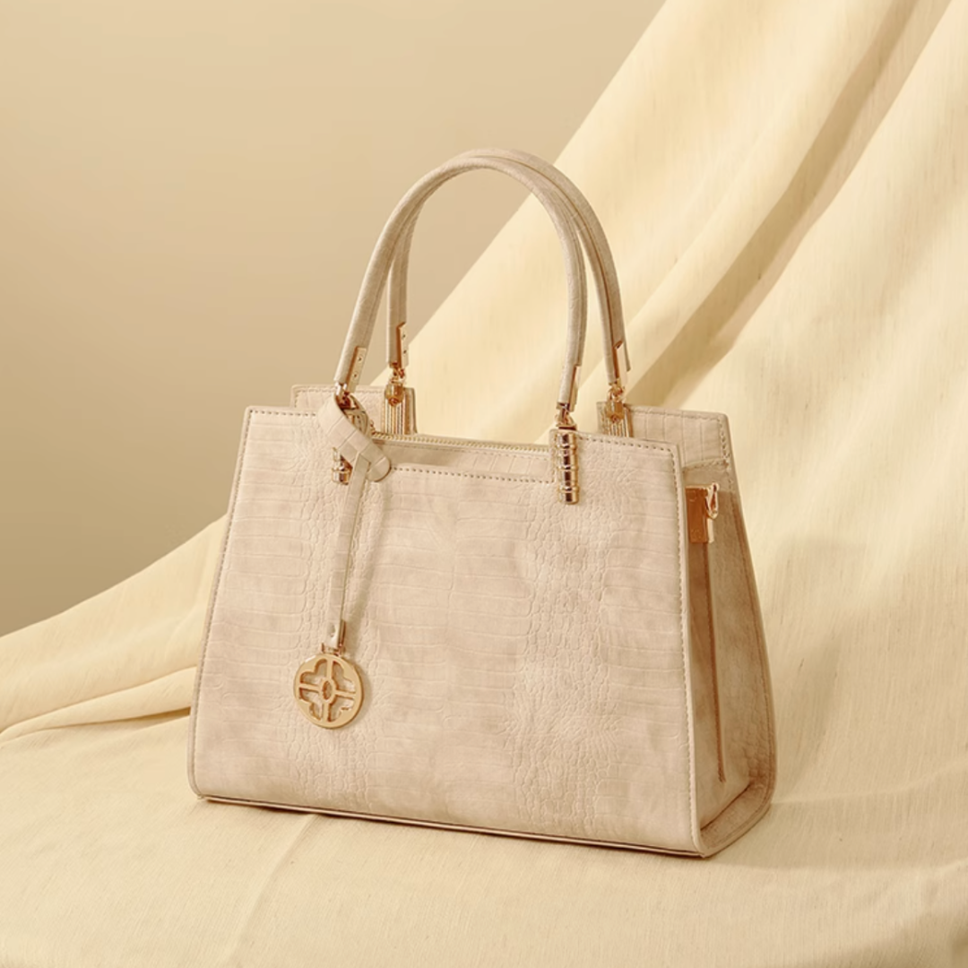 Tang Red 29 Almond Crocodile-Embossed Tote II