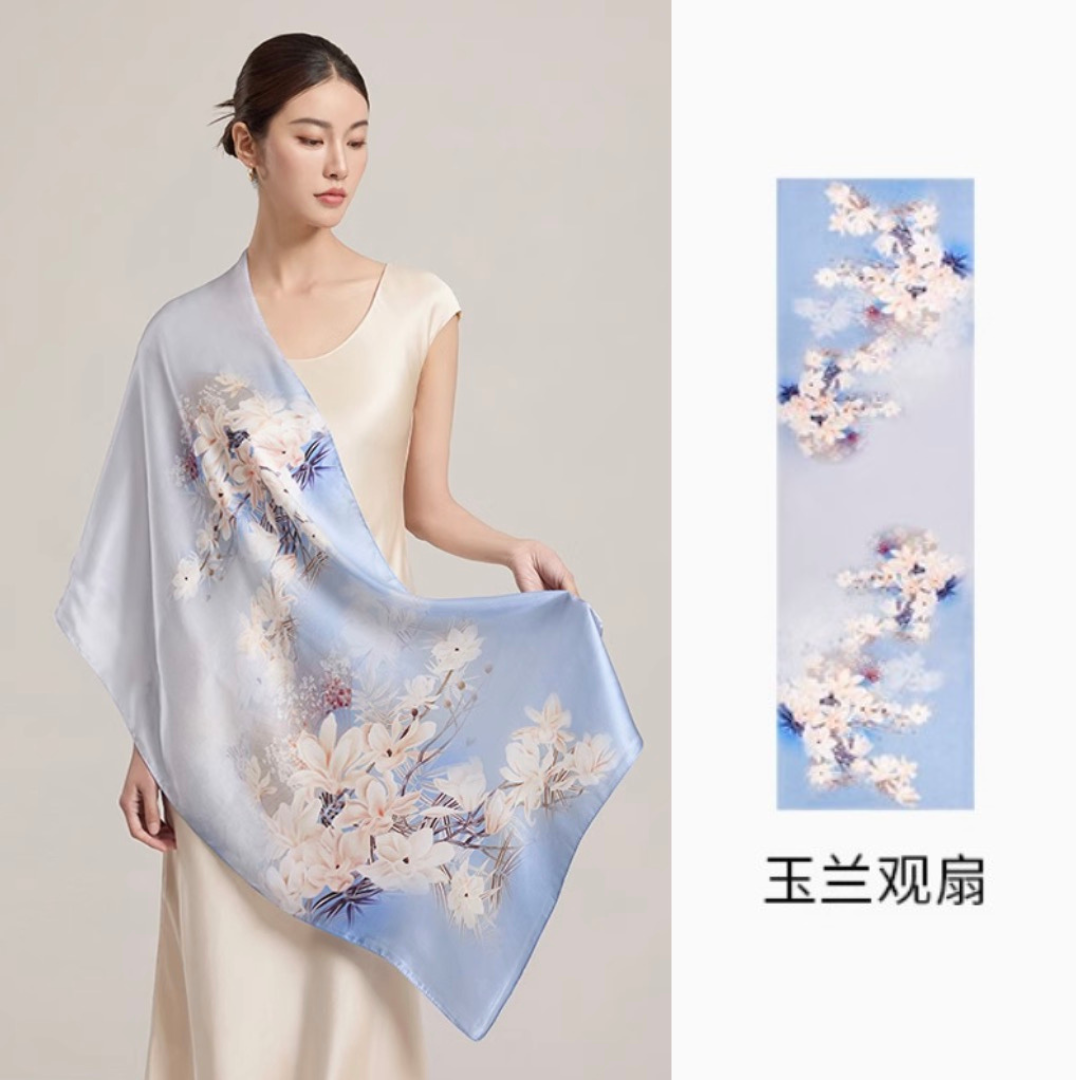 Celadon Mist Mulberry Silk Scarf (170x53cm)