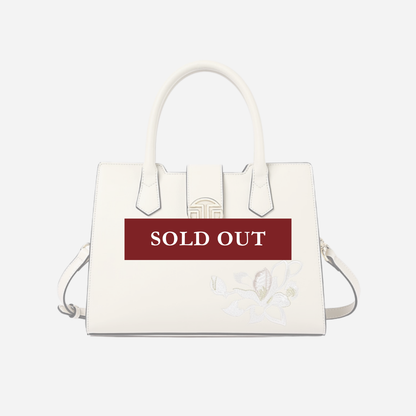 Tang Red 28 Magnolia Embroidered Tote