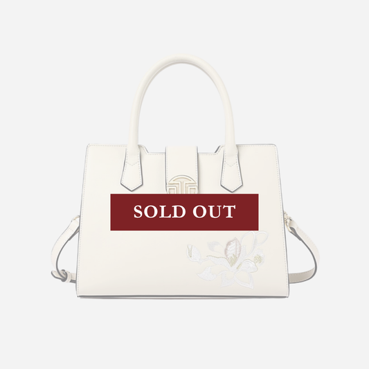 Tang Red 28 Magnolia Embroidered Tote