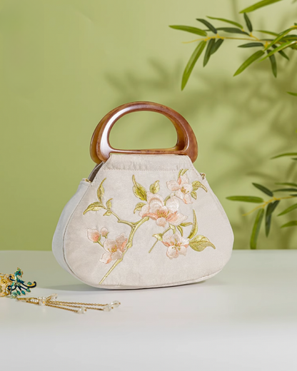 Tang Bloom Magnolia Top-Handle Bag