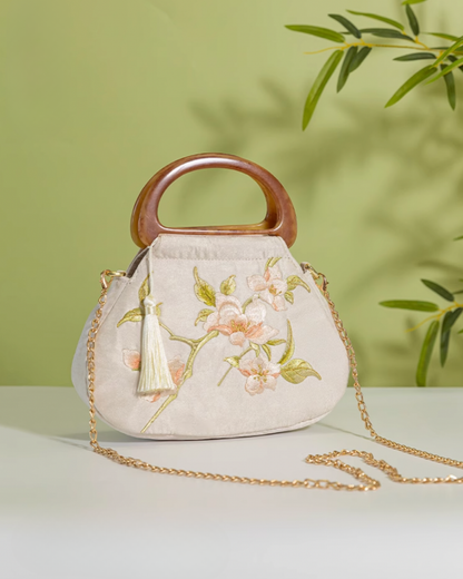 Tang Bloom Magnolia Top-Handle Bag