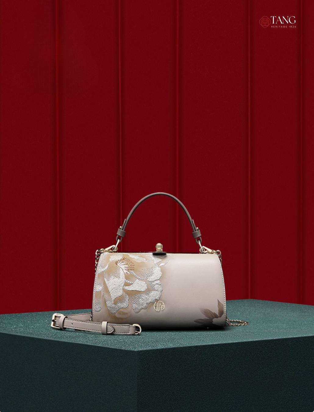 Tang Imperial 23 Embroidered Peony Bloom Clutch