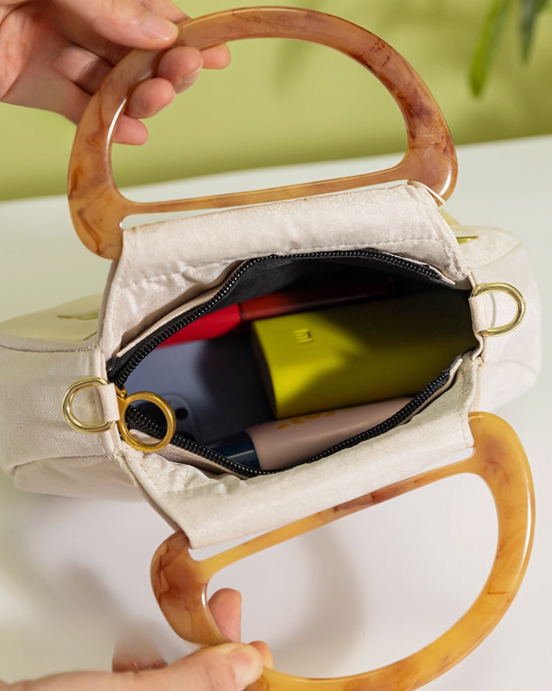 Tang Bloom Magnolia Top-Handle Bag